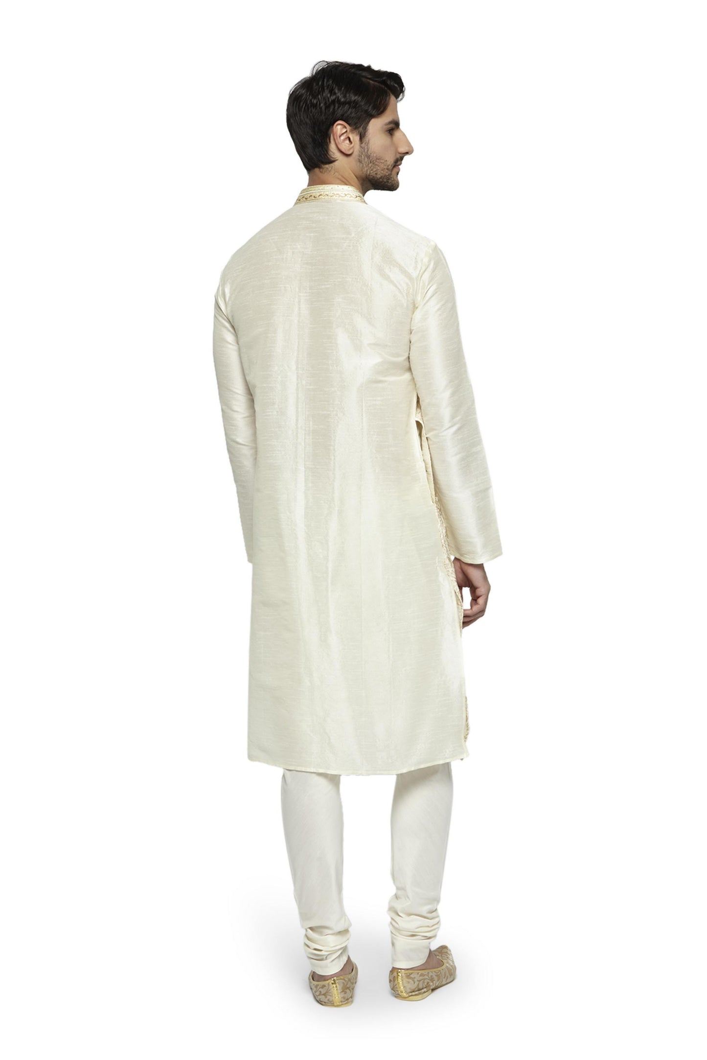 Ethnix Men's Mandarin Collar Festive Collection Artist's Abstract Embroidered Kurta Pajama 2-piece set