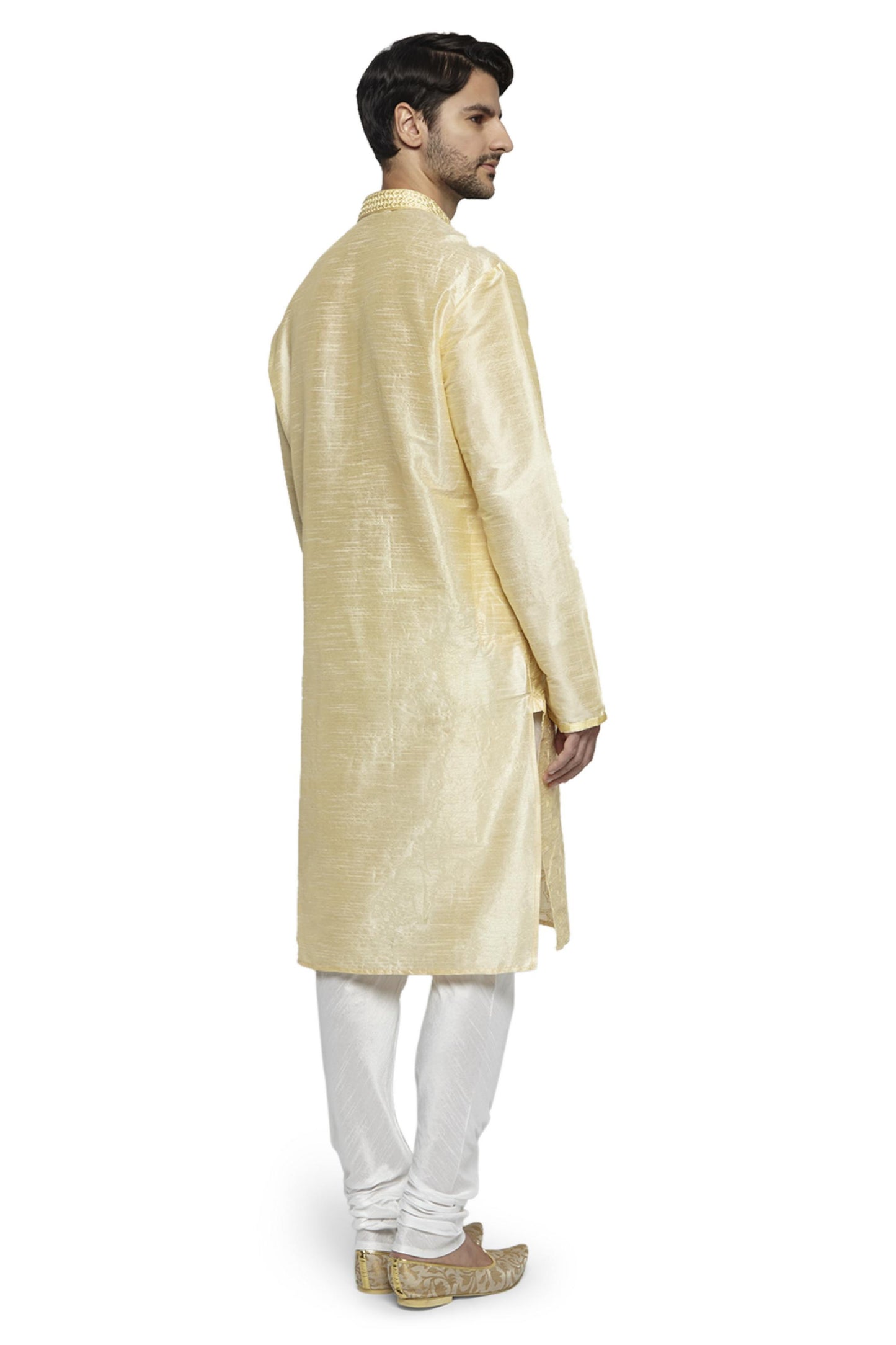 Ethnix Men's Mandarin Collar Festive Collection with Front Embroidered Kurta Pajama 2-piece set
