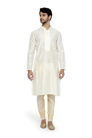 Men's white kurta pajama set front view