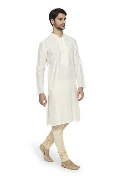 Men's white kurta pajama set side view