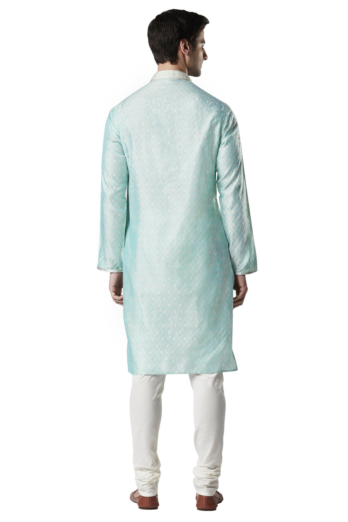 Ethnix Men's Indian All Over Embroidered Festive Cheerful Kurta Tunic Pajama Set