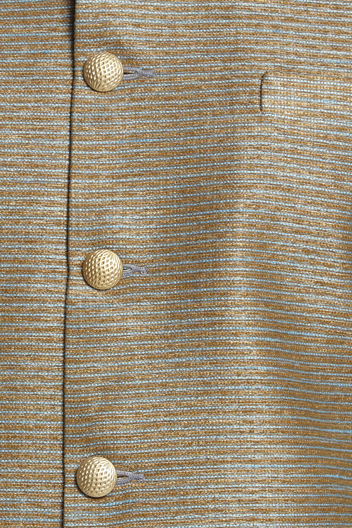 Ethnix Men's Handmade Banded Collar Fine Horizontal Stripe Nehru Jacket Vest