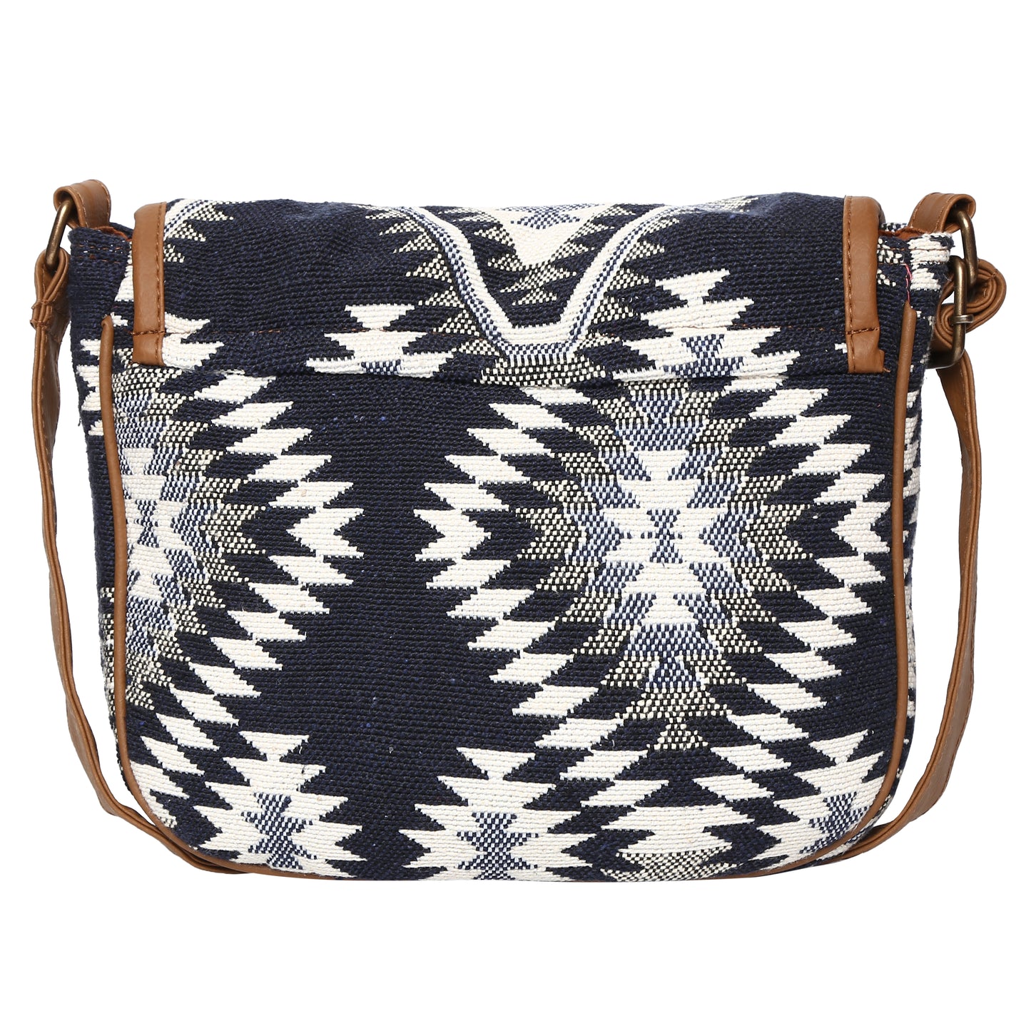 Women's Crossbody Black Aztec Textured Bag