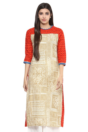 Women's Kurta Tunic - 100% Cotton Unique Artisan Print - Front | In-Sattva