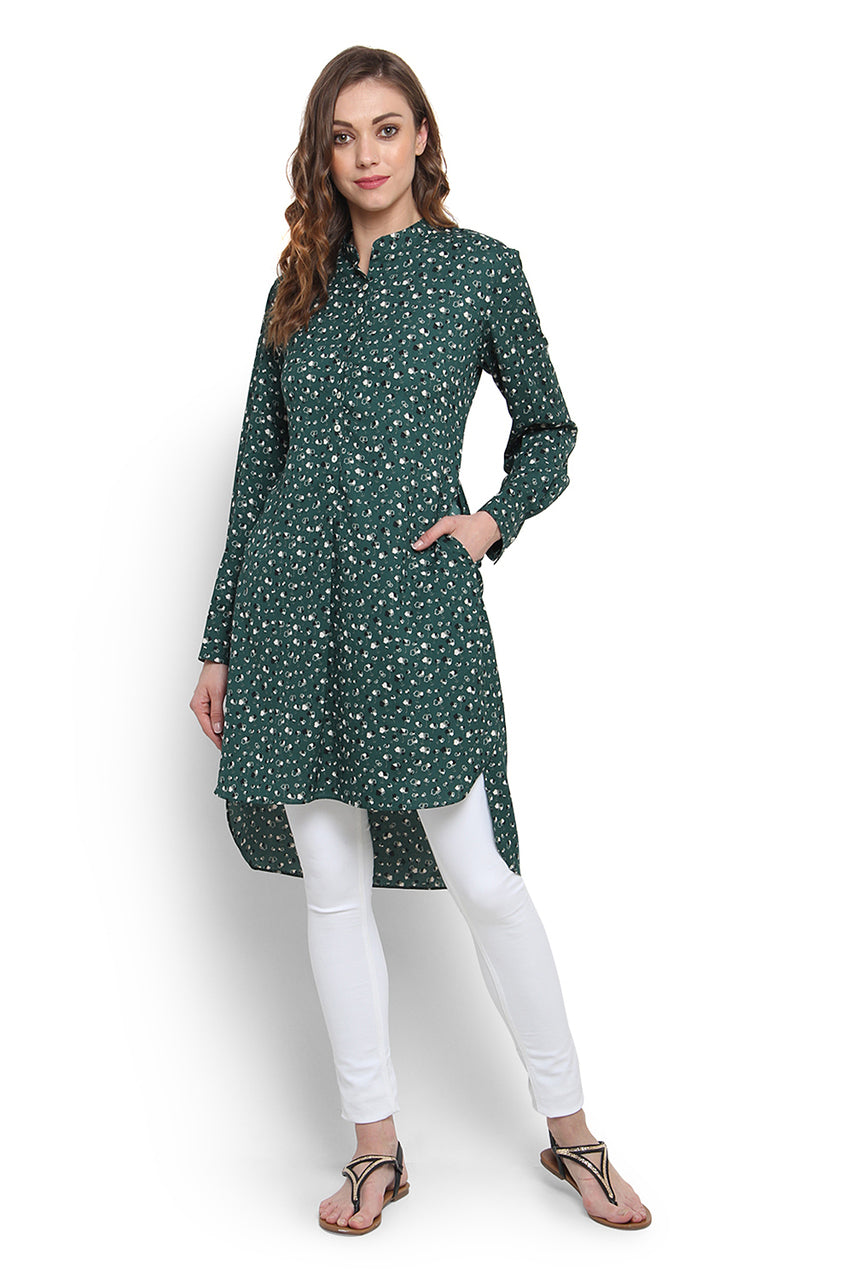 Garden-print - Cotton Exclusive In-Sattva Kurta Tunic - Full display |  In-Sattva