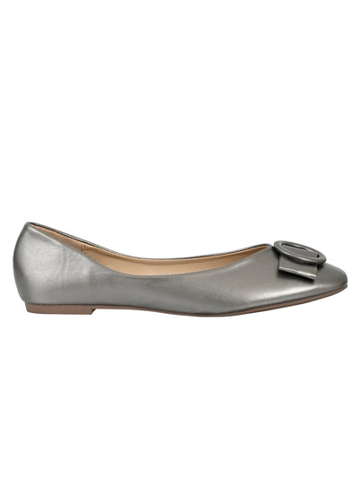 Jove Women's Ballerina Flat with Bow Gunmetal