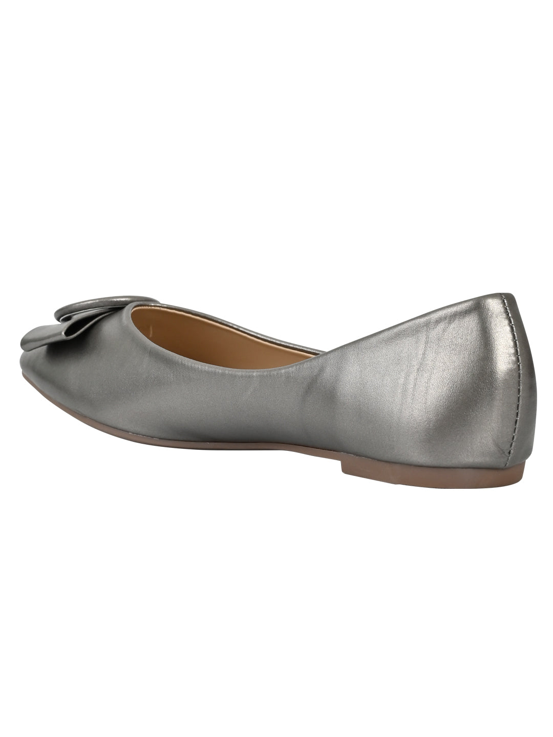 Jove Women's Ballerina Flat with Bow Gunmetal