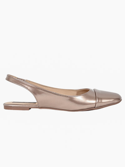 Jove Women's Sling Back Ballerina Flat Rose Gold