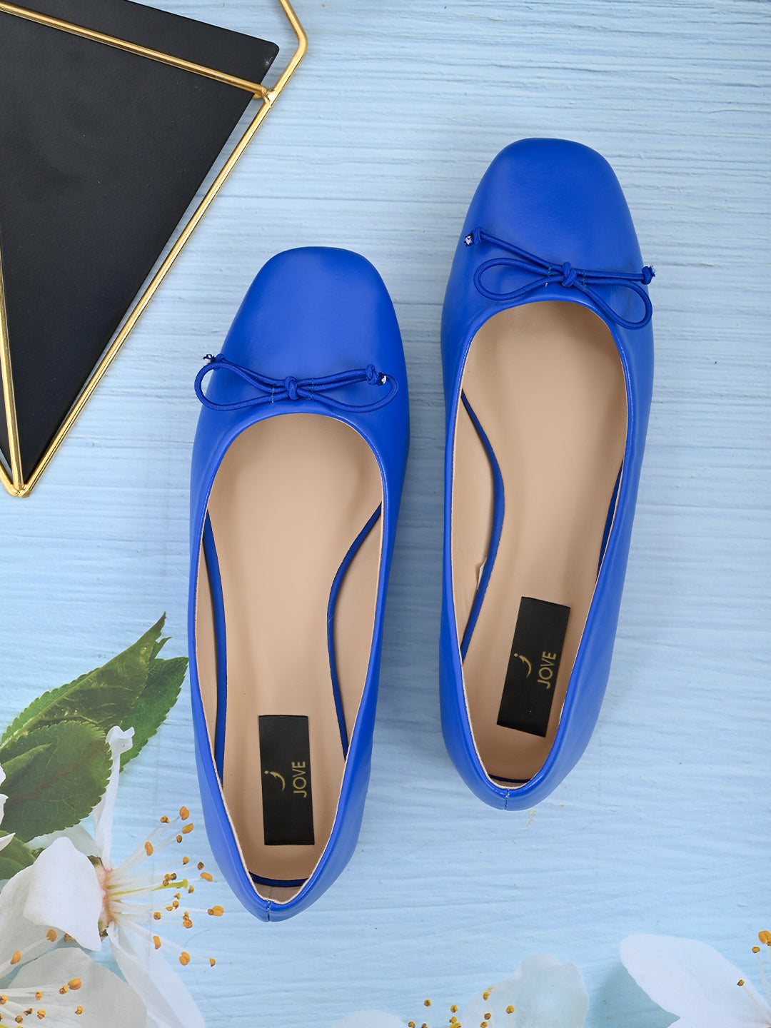 Jove Women's Ballerina Flats Royal Blue