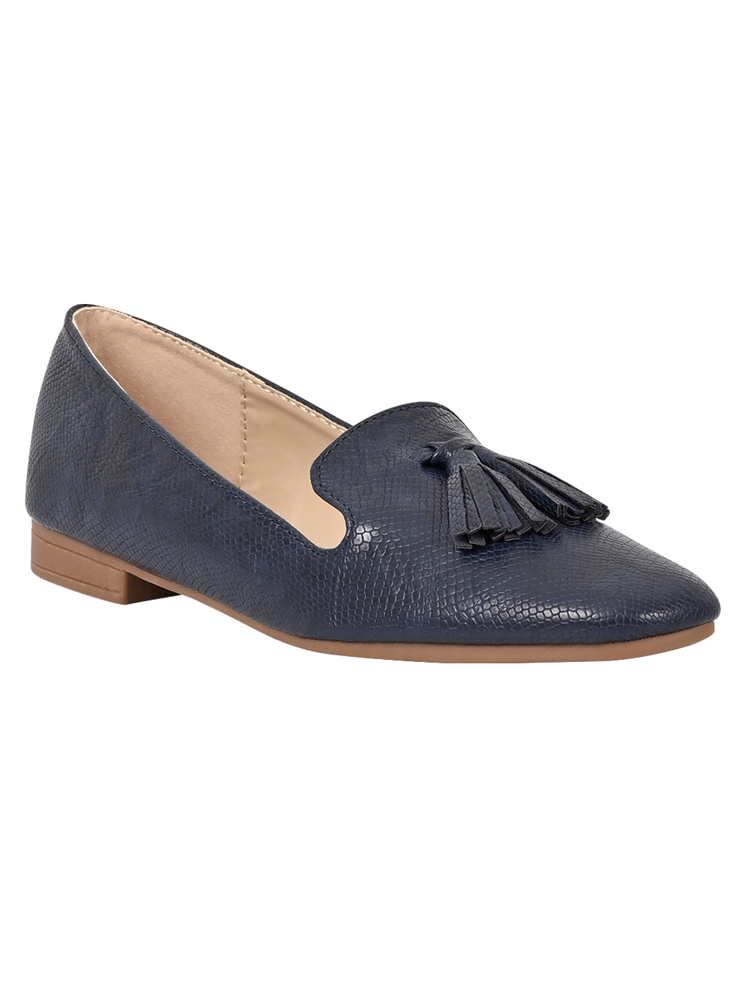 Jove Women's Snakeskin Ballerina Flat Loafer