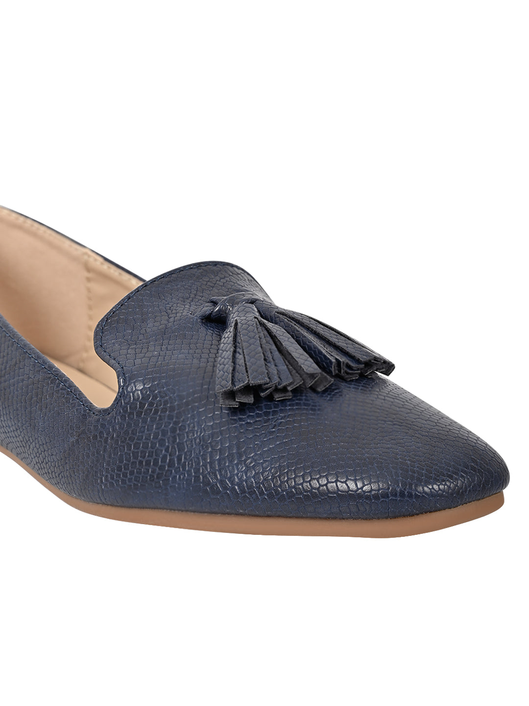 Jove Women's Snakeskin Ballerina Flat Loafer