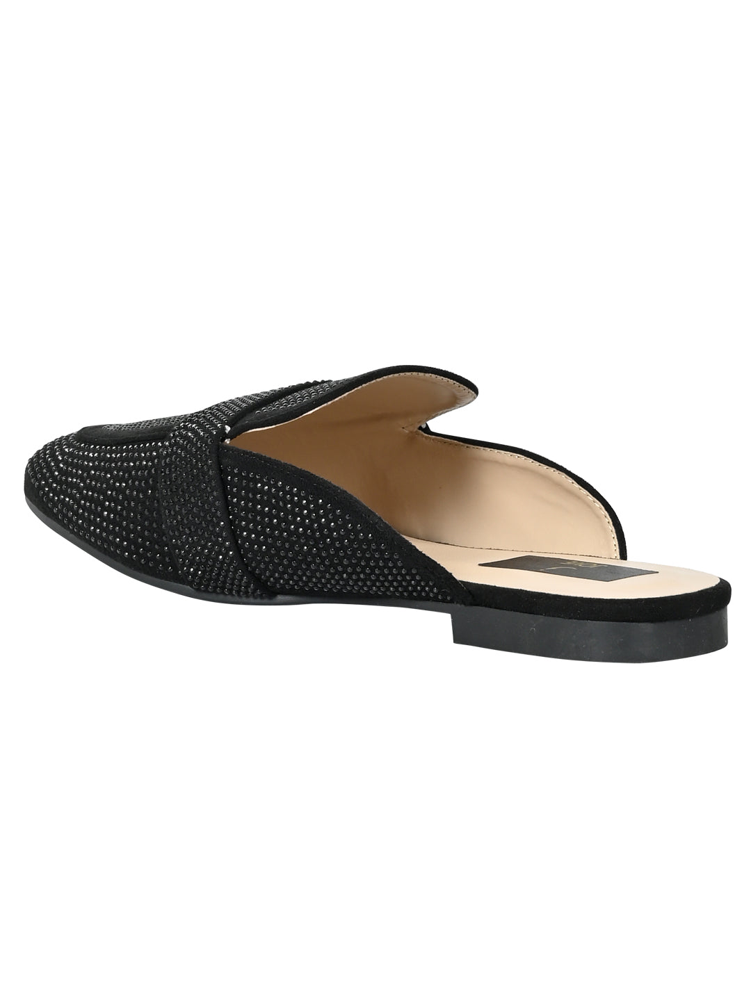 Jove Women's Black Sparkle Mules