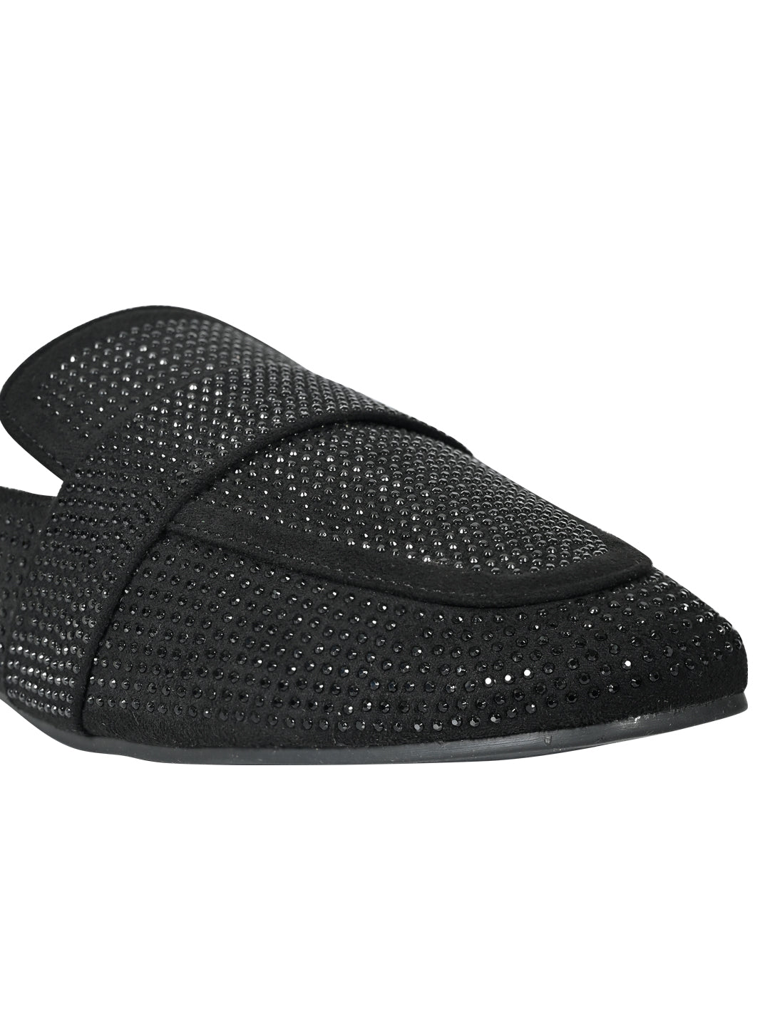 Jove Women's Black Sparkle Mules