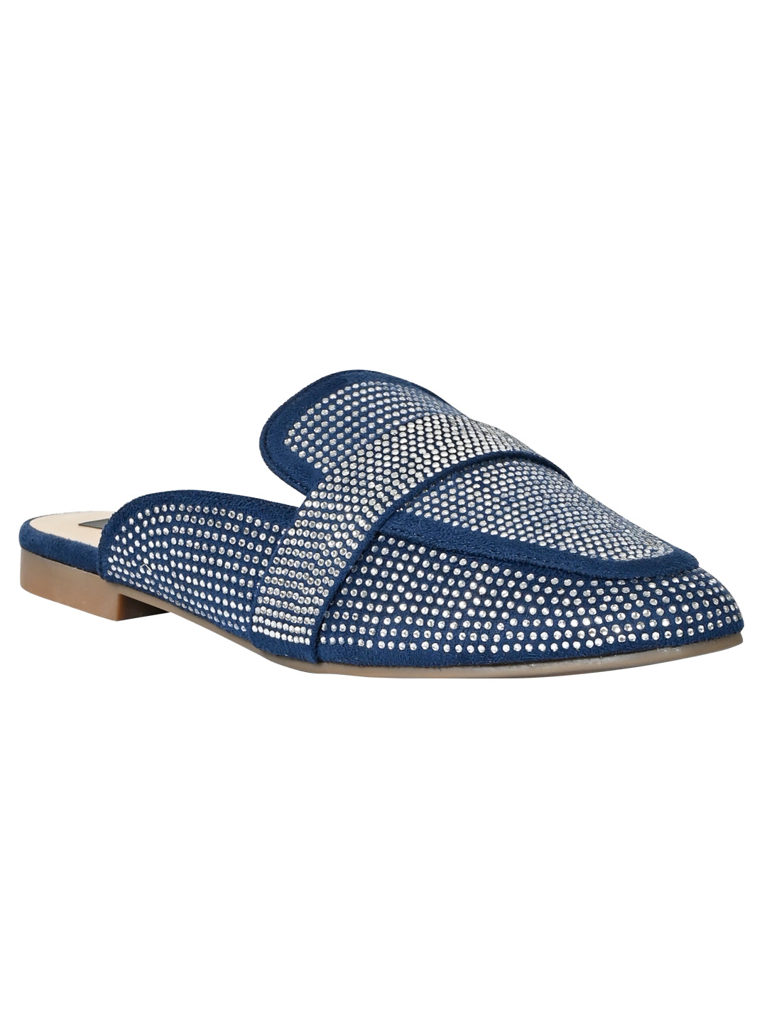 Jove Women's Blue Sparkle Mules