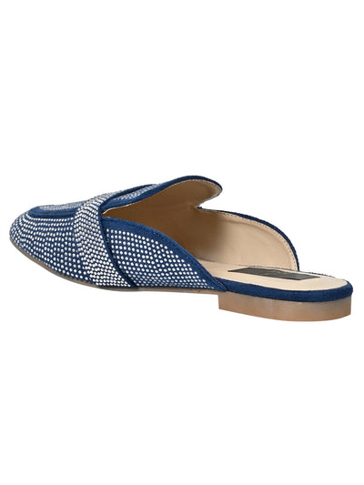 Jove Women's Blue Sparkle Mules
