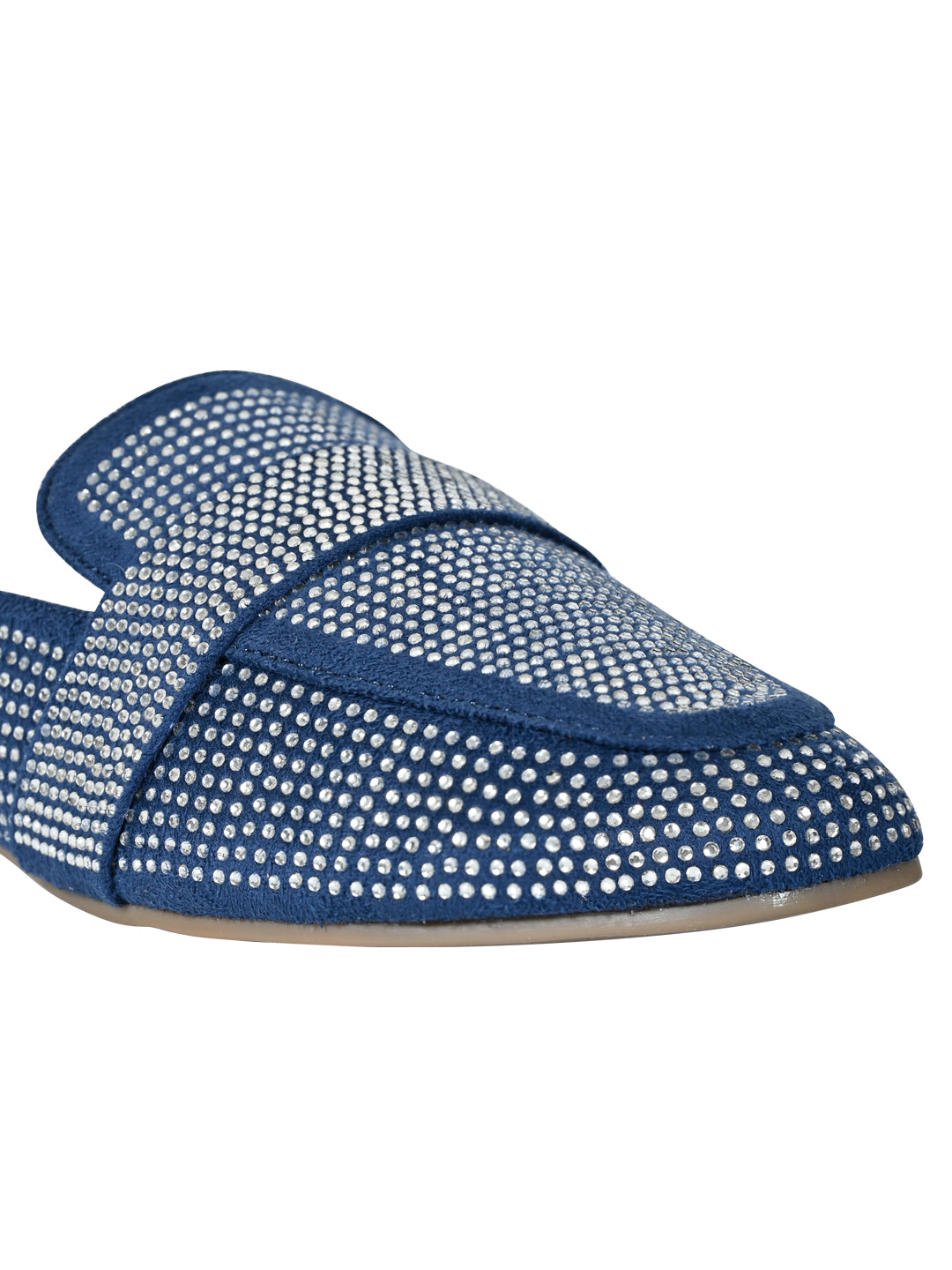 Jove Women's Blue Sparkle Mules