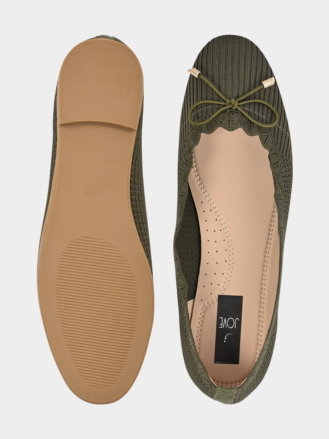 Jove Women's Green Ballerina Flat