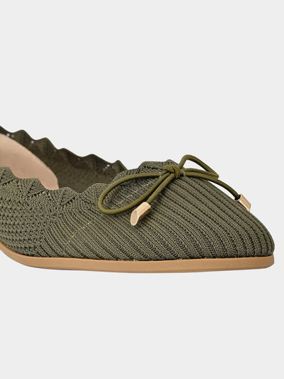 Jove Women's Green Ballerina Flat