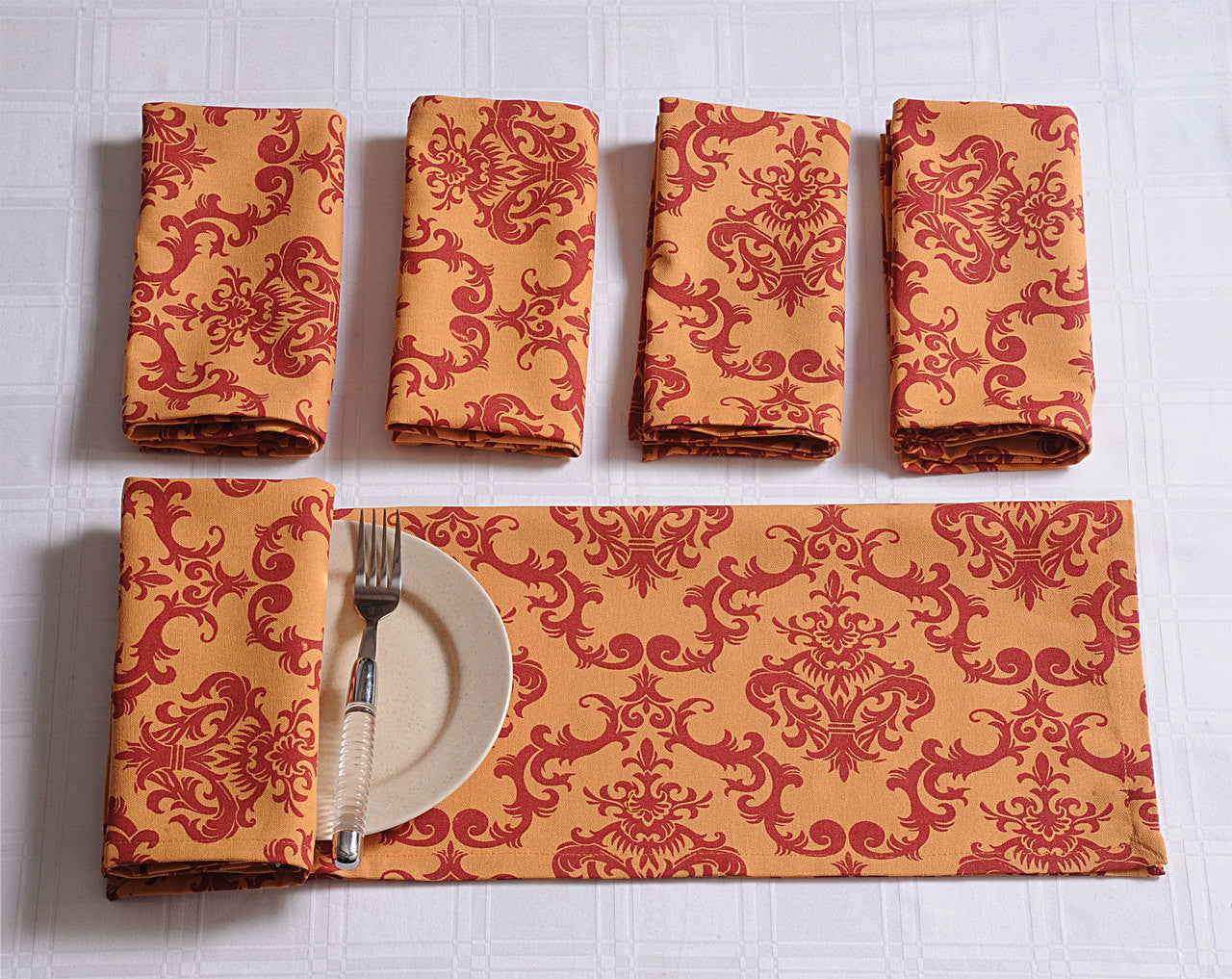 In-Sattva Home Autumn Print 100% Cotton Soft Touch Feel Table Napkin Set