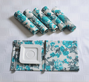 In-Sattva Home Serene Spring Print 100% Cotton Soft Touch Feel Bohemian Table Napkin Set