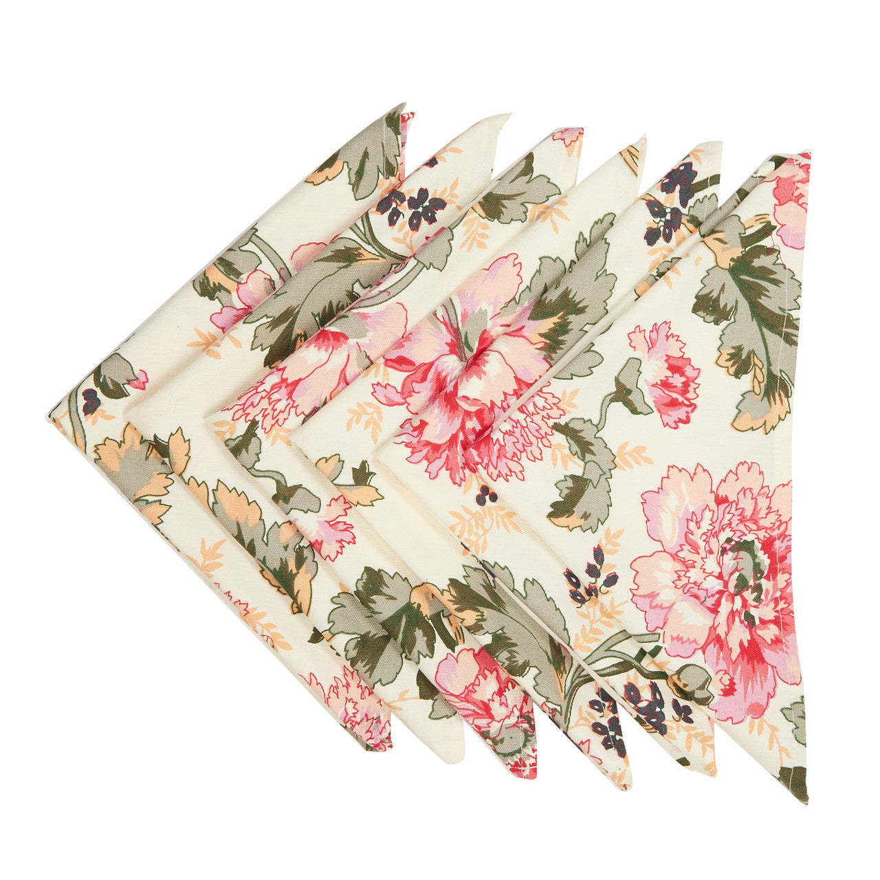 In-Sattva Home 100% Cotton Signature Serene Flower Print Soft Touch Bohemian Table Napkin Set