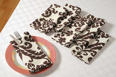 In-Sattva Home Signature Boho Indian Print 100% Cotton Soft Touch Table Napkin Set