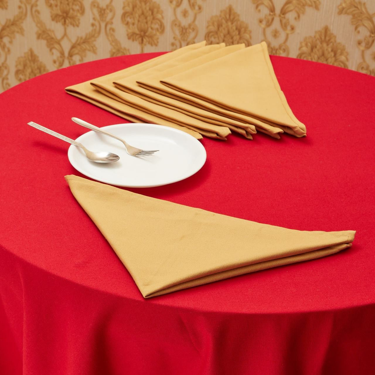 Rangeene Home 100% Pure Cotton Solid Color Soft Touch Feel Table Napkin Set Beige