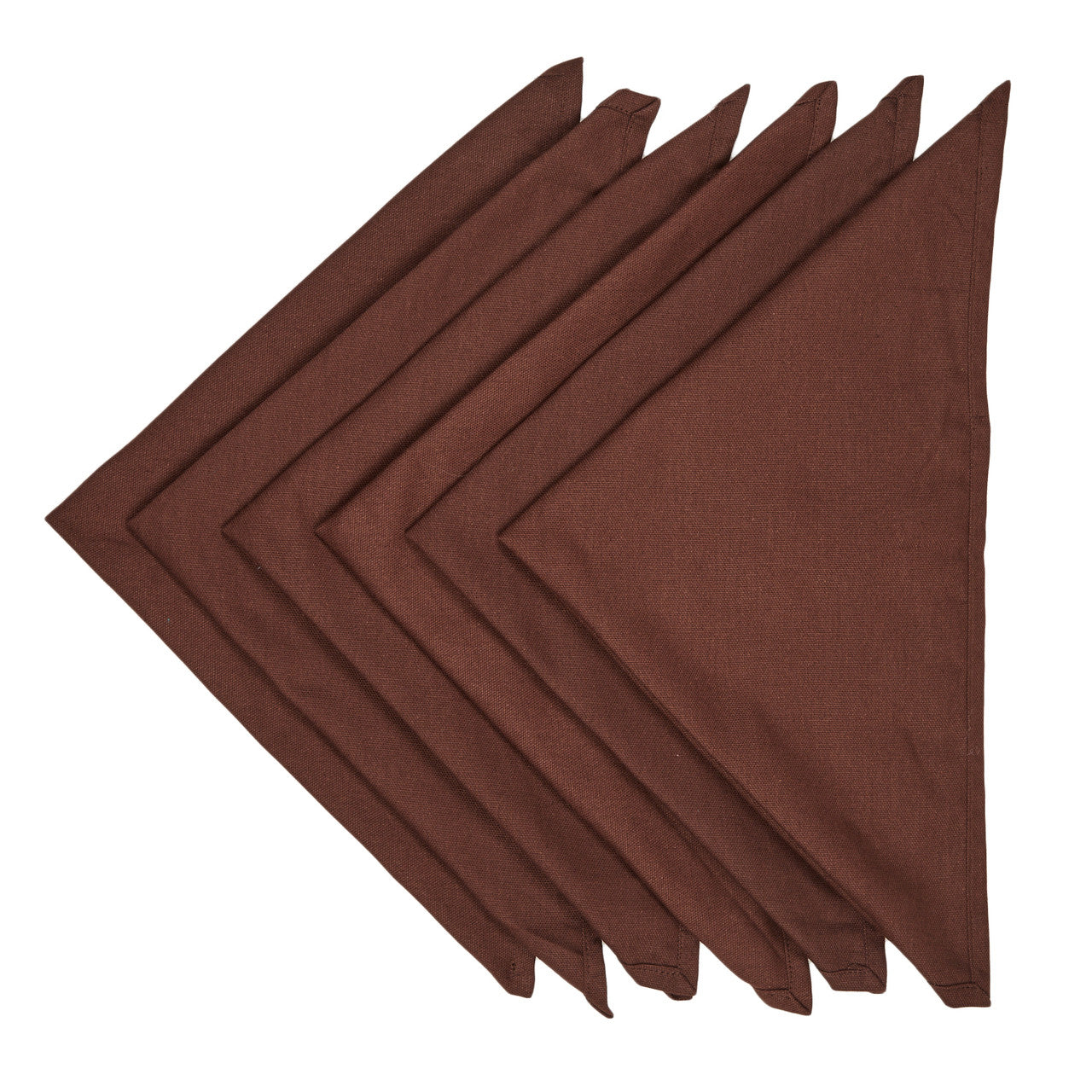 In-Sattva Home 100% Pure Cotton Solid Color Soft Touch Feel Table Napkin Set Choco