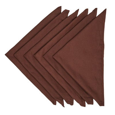 In-Sattva Home 100% Pure Cotton Solid Color Soft Touch Feel Table Napkin Set Choco