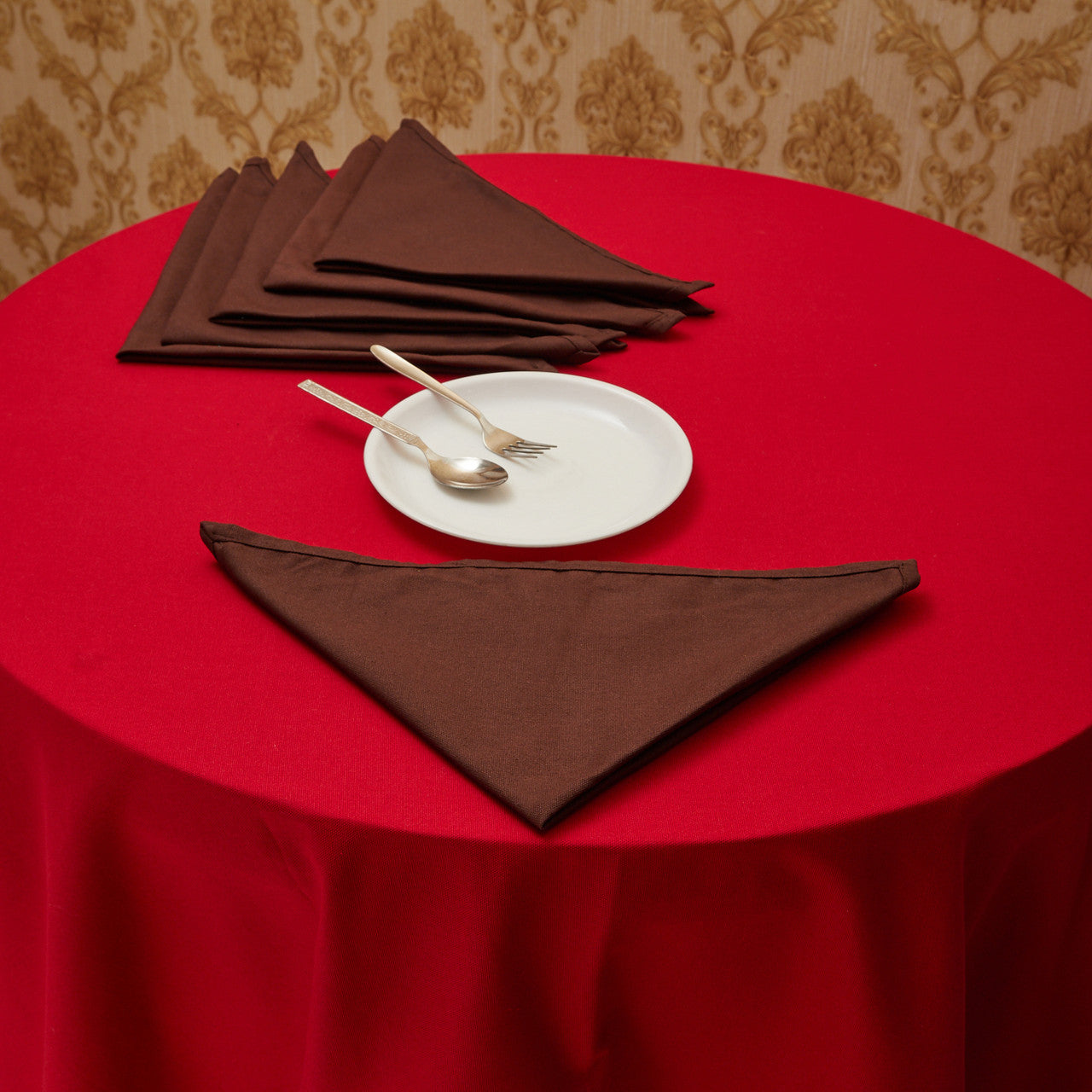 In-Sattva Home 100% Pure Cotton Solid Color Soft Touch Feel Table Napkin Set Choco