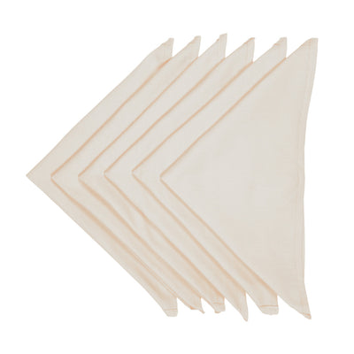 Rangeene Home 100% Pure Cotton Solid Color Soft Touch Feel Table Napkin Set Cream
