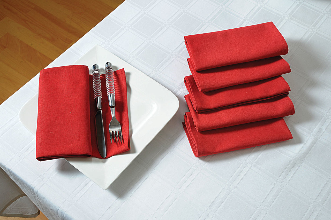 In-Sattva Home 100% Pure Cotton Solid Color Soft Touch Feel Table Napkin Set Maroon