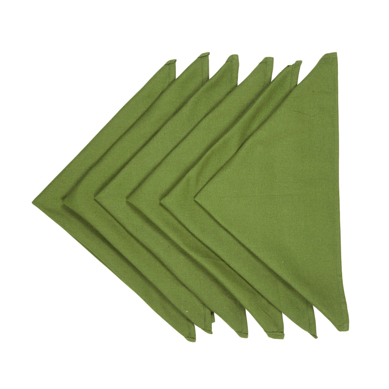 In-Sattva Home 100% Pure Cotton Solid Color Soft Touch Feel Table Napkin Set Olive