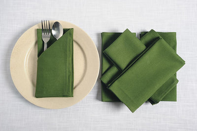 In-Sattva Home 100% Pure Cotton Solid Color Soft Touch Feel Table Napkin Set Olive