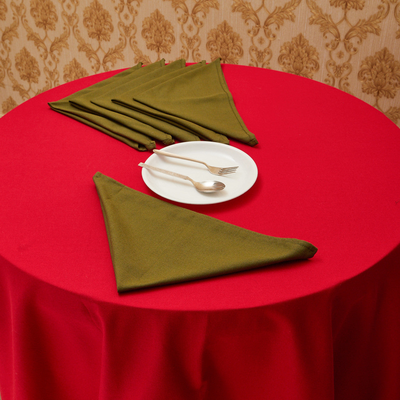 In-Sattva Home 100% Pure Cotton Solid Color Soft Touch Feel Table Napkin Set Olive