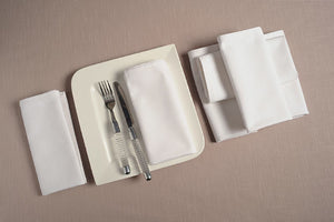 In-Sattva Home 100% Cotton Pure White Checkered Soft Touch Table Napkin Set