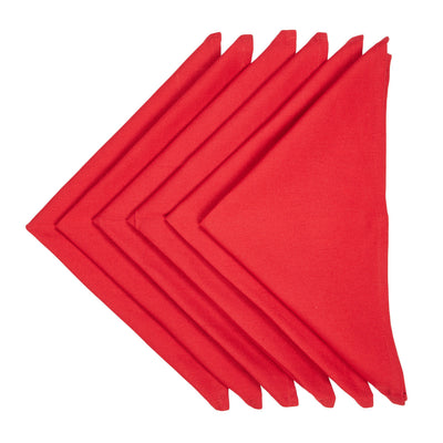In-Sattva Home 100% Pure Cotton Solid Color Soft Touch Feel Table Napkin Set Red