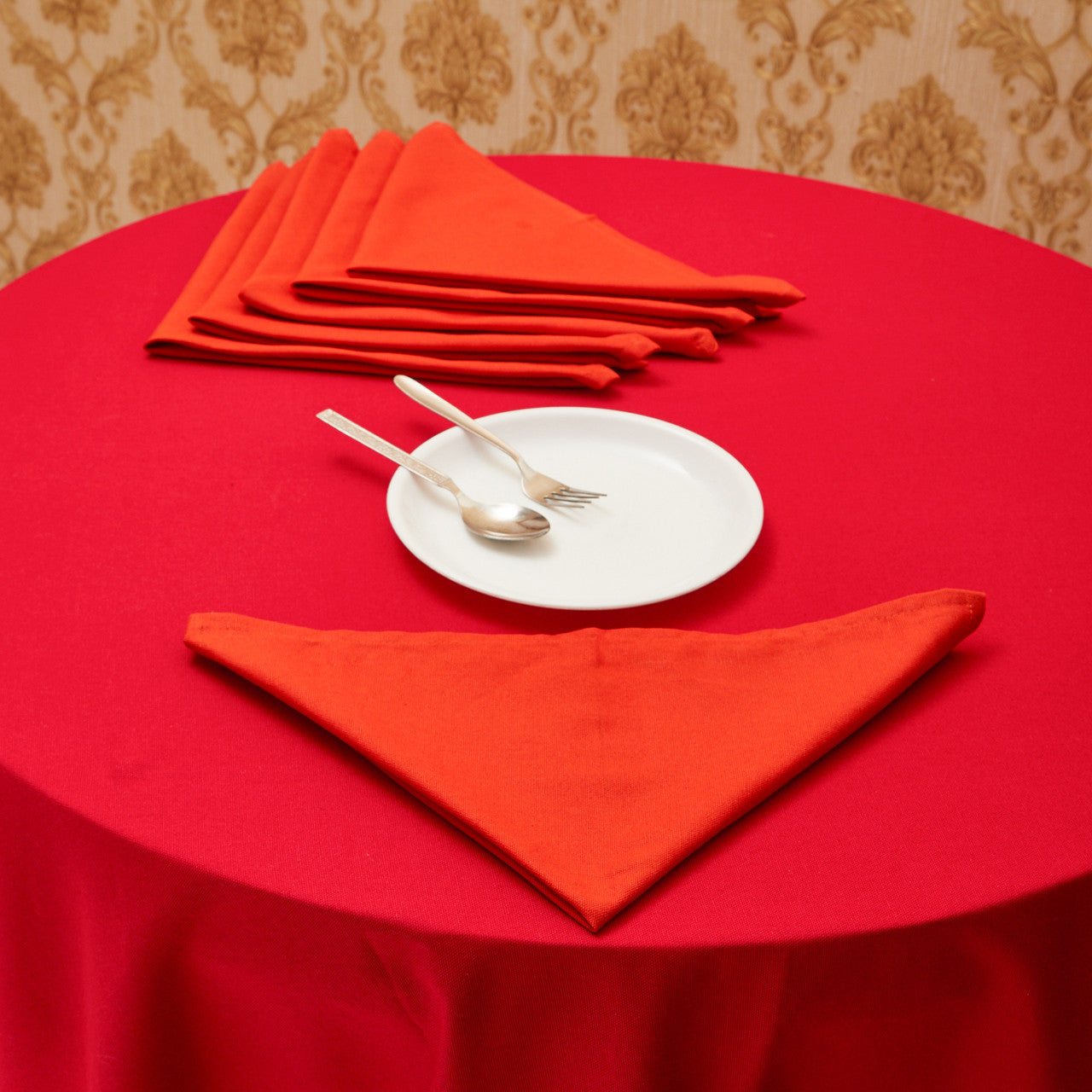In-Sattva Home 100% Pure Cotton Solid Color Soft Touch Feel Table Napkin Set Rust