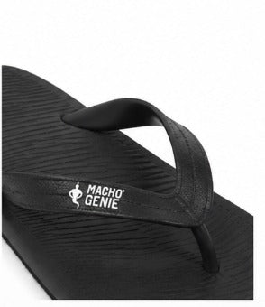 Macho Genie Men’s Black Flip Flops
