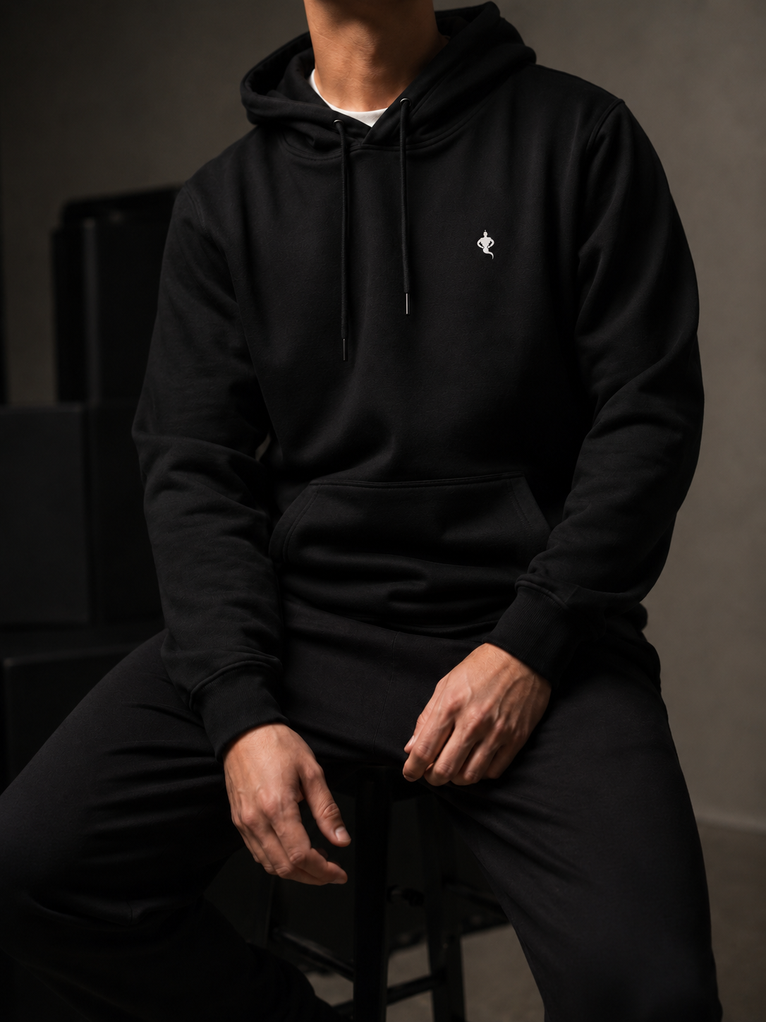 Macho Genie Men’s Black Pullover Hoodie