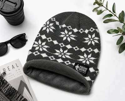 Macho Genie Men’s Nordic Knitted Beanie Cap - Grey