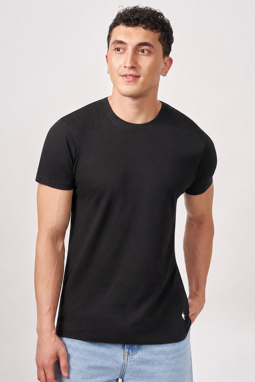 Macho Genie - Men's Crew Neck T-Shirt - Onyx Black