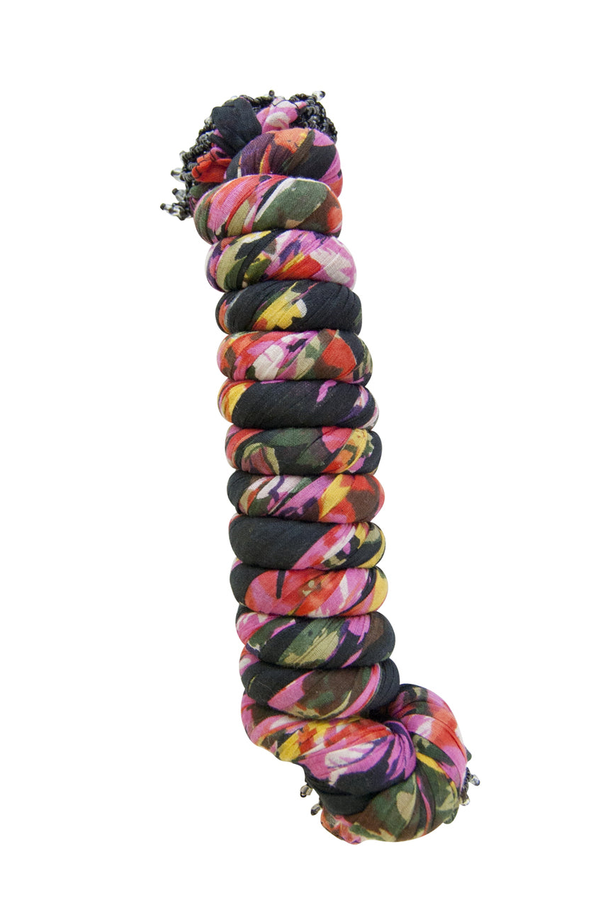 Indian Clothing Women's Full Length Patiala Dancer Pants Black Floral Print, with Scarf åäÌÝÌÕ Scarf