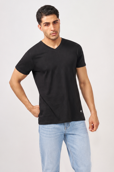 Macho Genie - Men's V-Neck T-Shirt - Onyx Black