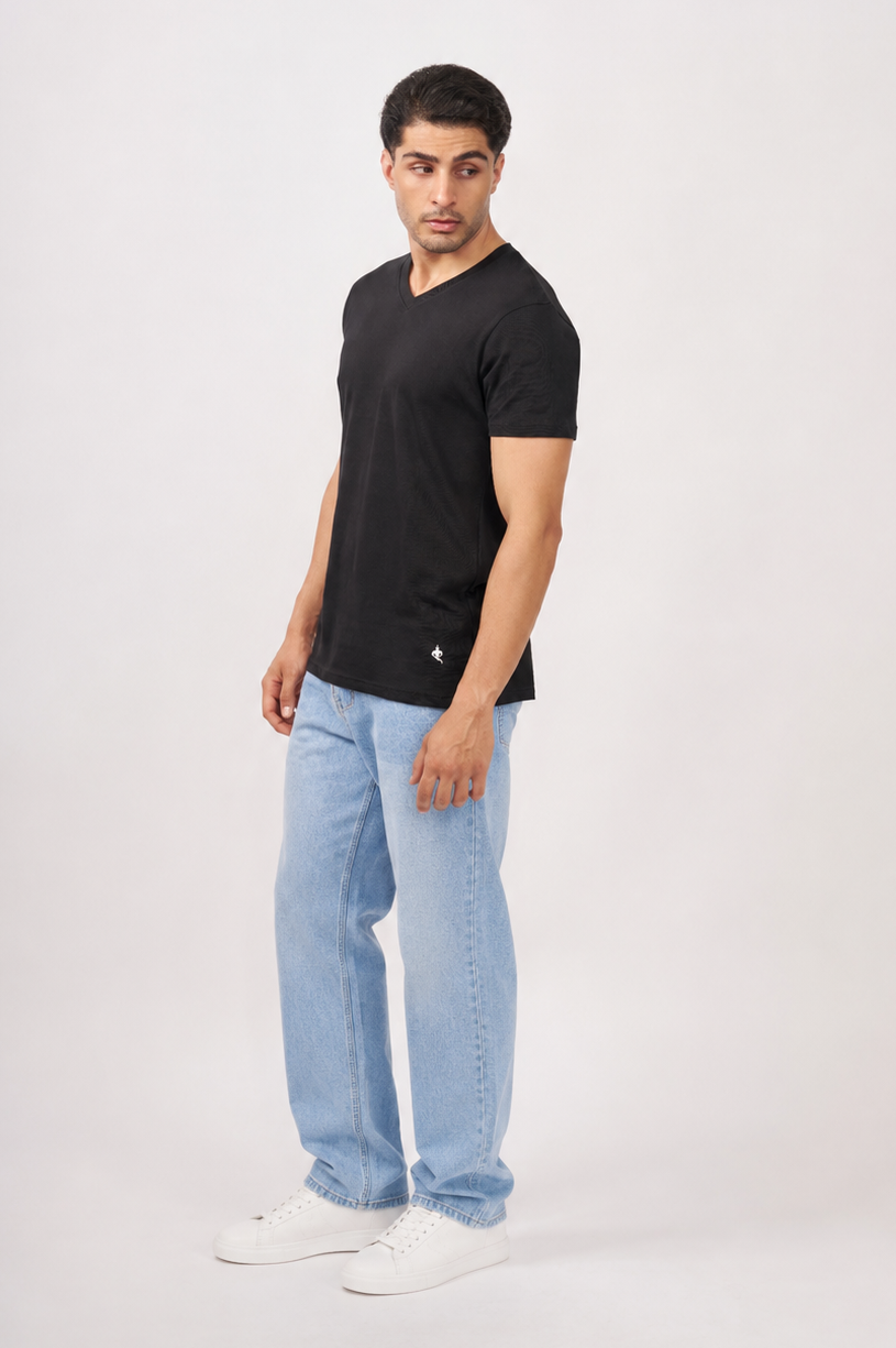 Macho Genie - Men's V-Neck T-Shirt - Onyx Black