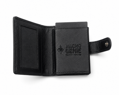Macho Genie Urban Wrap RFID Leather Card Wallet – Black