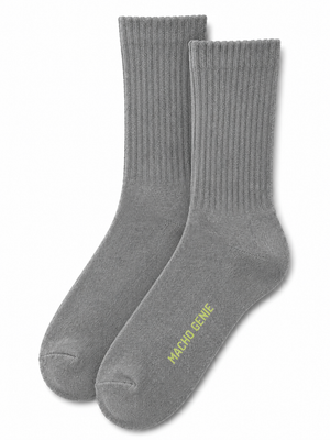 Macho Genie Men’s Grey Crew Length Socks