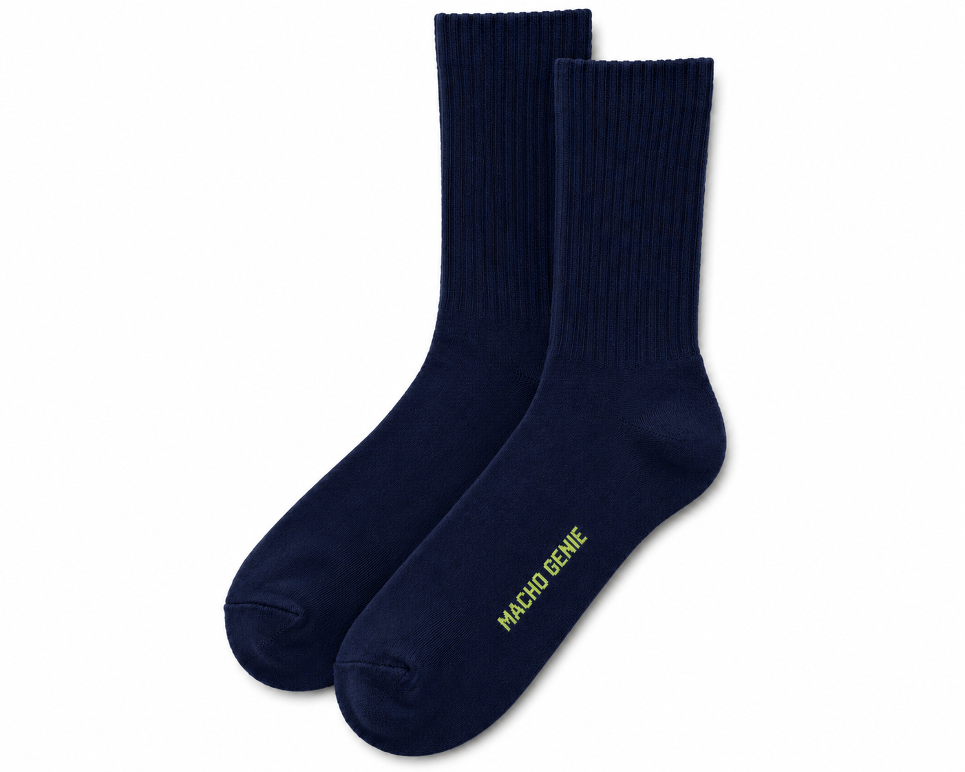 Macho Genie Men’s Navy Blue Crew Length Socks