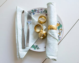 Handmade Napkin Rings: Floral Engraved Metal | In-Sattva