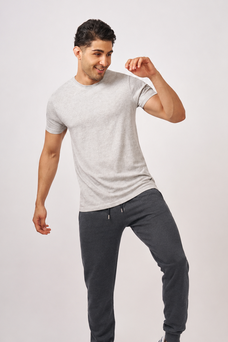 Macho Genie - Men's Crew Neck T-Shirt - Gray Melange